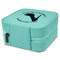 High Heels Travel Jewelry Boxes - Leather - Teal - View from Rear