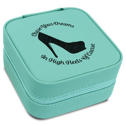 High Heels Travel Jewelry Box - Teal Leather