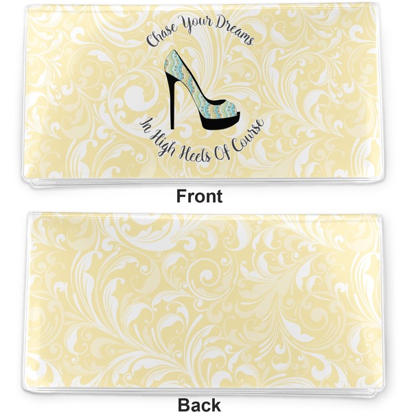High Heels Vinyl Check Book Cover - Front and Back
