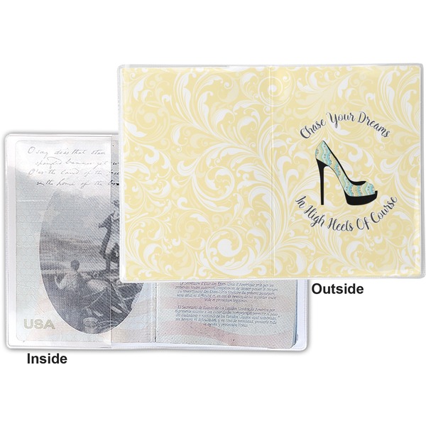 High Heels Vinyl Passport Holder - Flat Front and Back