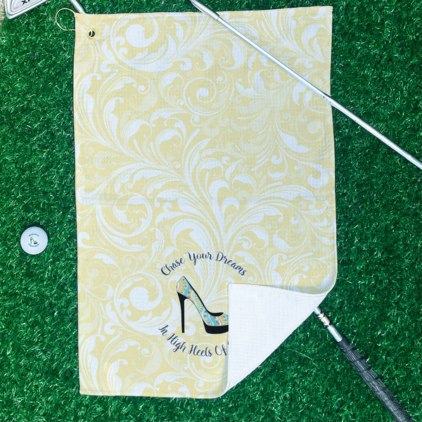 High Heels Waffle Weave Golf Towel - In Context