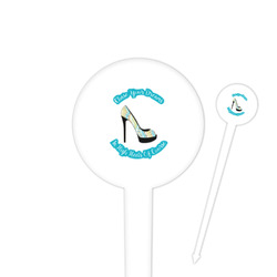 High Heels 4" Round Plastic Food Picks - White - Double Sided