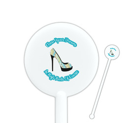 High Heels 5.5" Round Plastic Stir Sticks - White - Single Sided