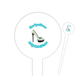 High Heels 6" Round Plastic Food Picks - White - Double Sided