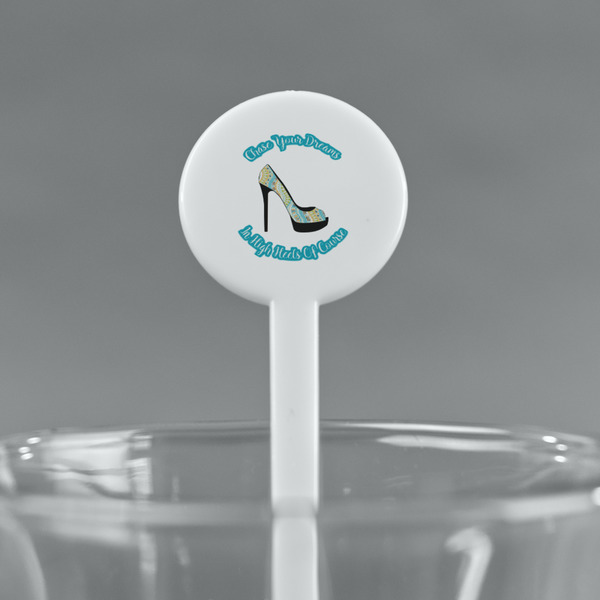 High Heels White Plastic 7" Stir Stick - Round - Main