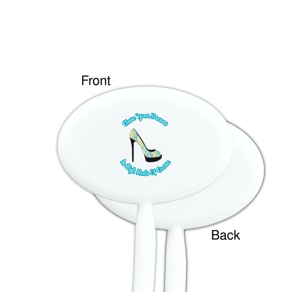High Heels White Plastic 7" Stir Stick - Single Sided - Oval - Front & Back