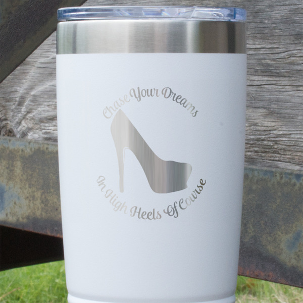 High Heels White Polar Camel Tumbler - 20oz - Close Up