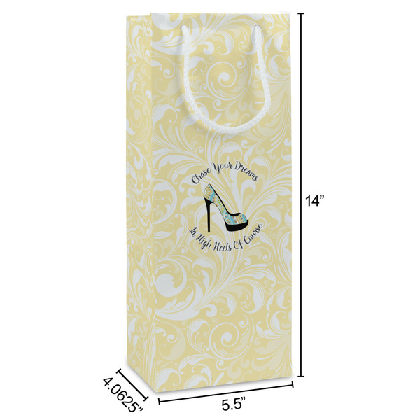 High Heels Wine Gift Bag - Dimensions