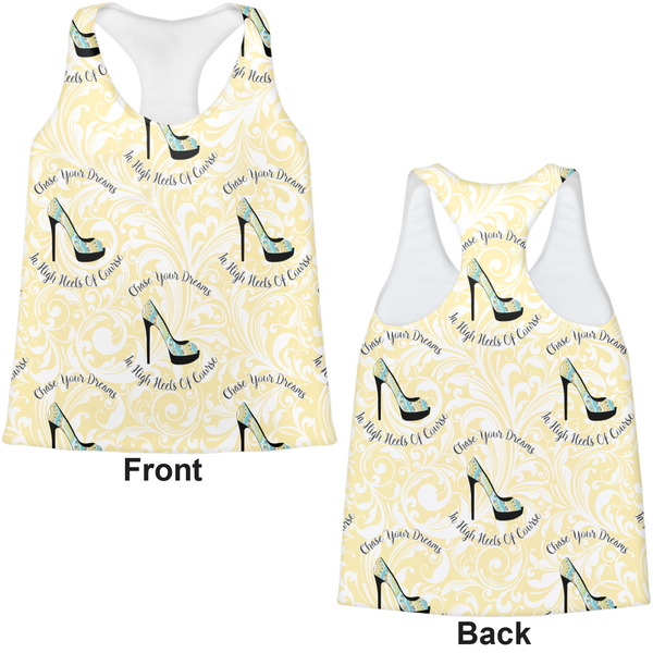 High Heels Womens Racerback Tank Tops - Medium - Front and Back