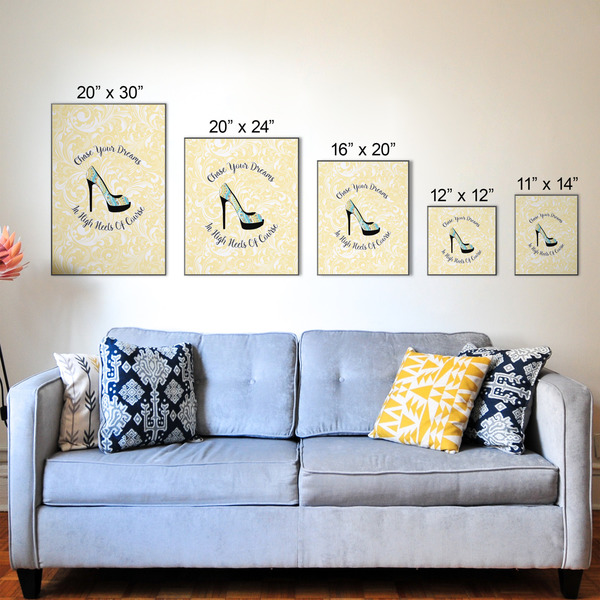 High Heels Wood Prints - Size Comparison