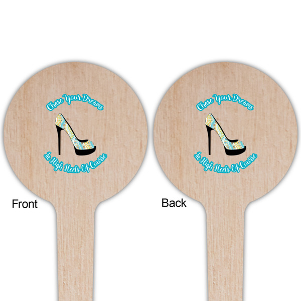 High Heels Wooden 4" Food Pick - Round - Double Sided - Front & Back