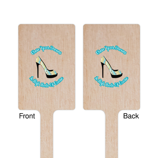 High Heels Wooden 6.25" Stir Stick - Rectangular - Double Sided - Front & Back