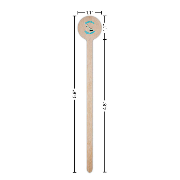 High Heels Wooden 6" Stir Stick - Round - Dimensions