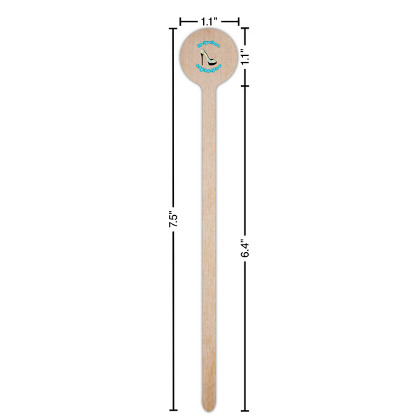 High Heels Wooden 7.5" Stir Stick - Round - Dimensions