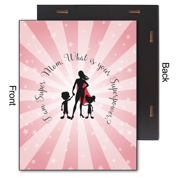 Super Mom 11x14 Wood Print - Front & Back View