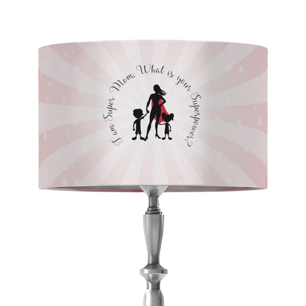 Super Mom 12" Drum Lampshade - ON STAND (Fabric)