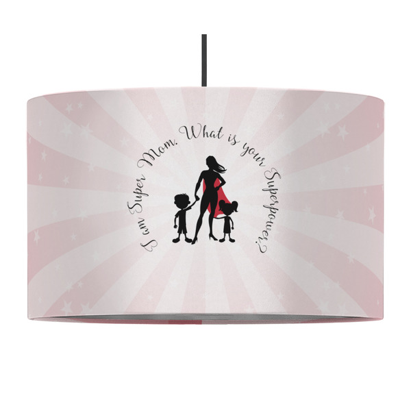Super Mom 12" Drum Lampshade - PENDANT (Fabric)