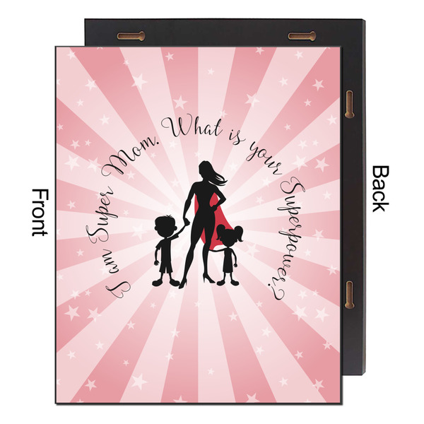 Super Mom 16x20 Wood Print - Front & Back View