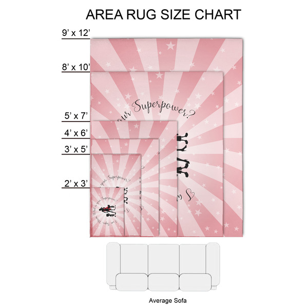 Super Mom 2'x3' Indoor Area Rugs - Size Chart