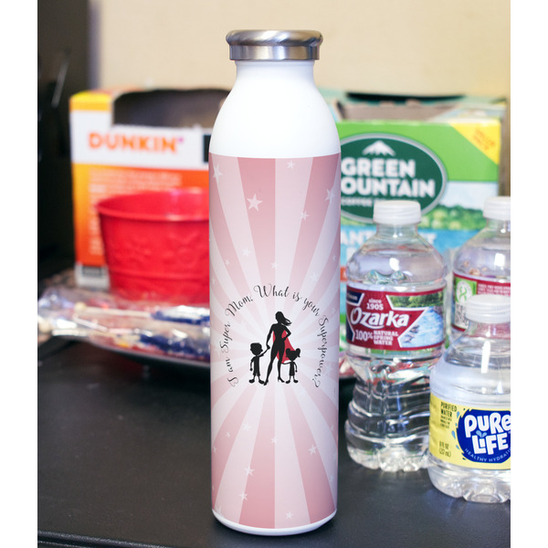 Super Mom 20oz Water Bottles - Full Print - In Context