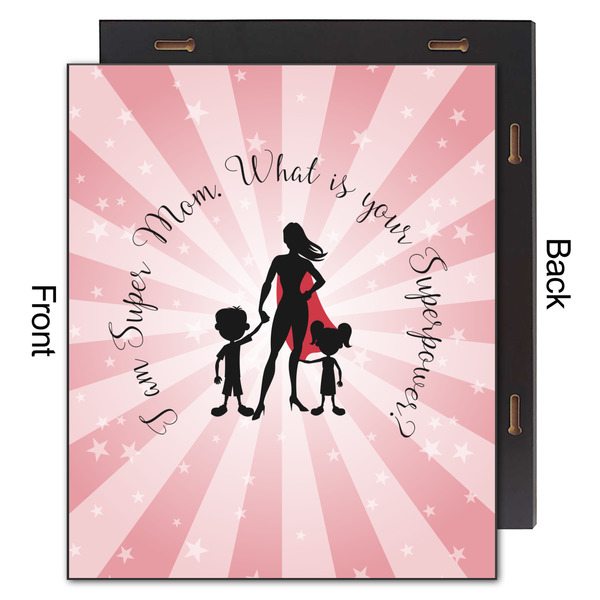 Super Mom 20x24 Wood Print - Front & Back View