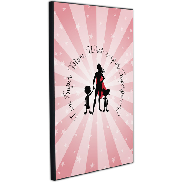 Super Mom 20x30 Wood Print - Angle View