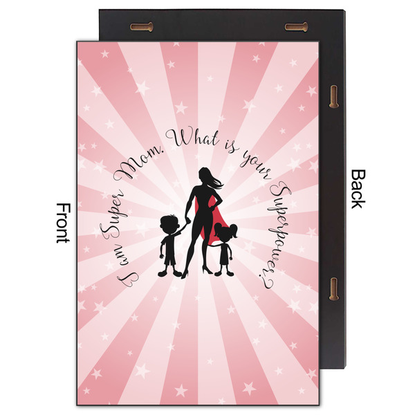 Super Mom 20x30 Wood Print - Front & Back View
