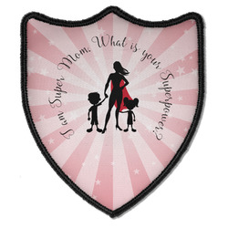 Super Mom Iron On Shield Patch B