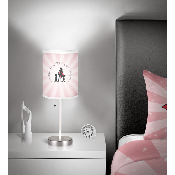 Super Mom 7 inch drum lamp shade - in room
