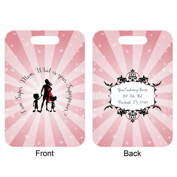 Super Mom Aluminum Luggage Tag (Front + Back)