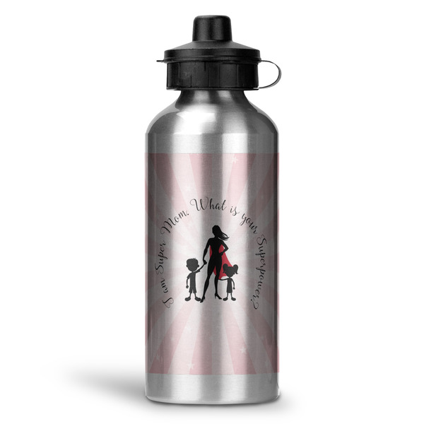 Custom Super Mom Water Bottle - Aluminum - 20 oz
