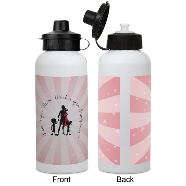 Super Mom Aluminum Water Bottle - White APPROVAL