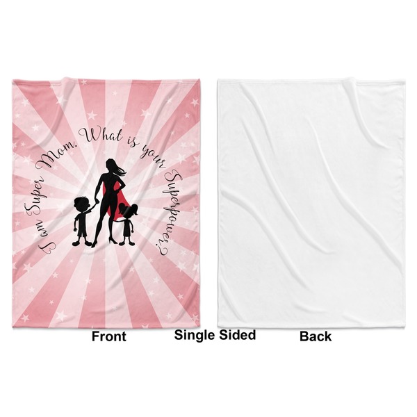 Super Mom Baby Blanket (Single Side - Printed Front, White Back)