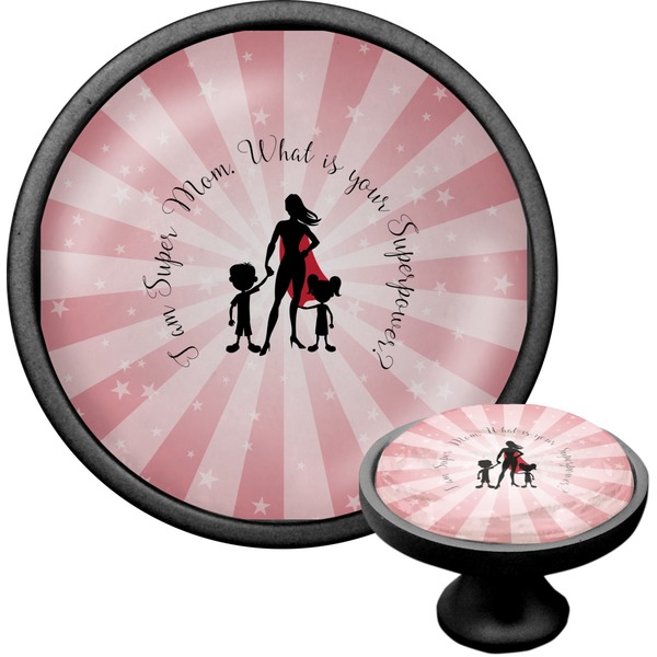 Custom Super Mom Cabinet Knob (Black)