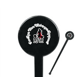 Super Mom 7" Round Plastic Stir Sticks - Black - Double Sided