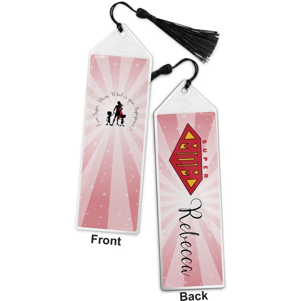 Super Mom Bookmark with tassel - Front and Back