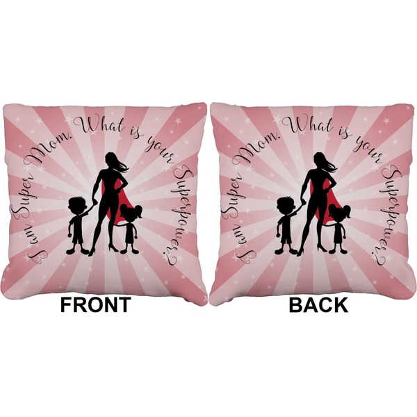 Super Mom Burlap Pillow Approval