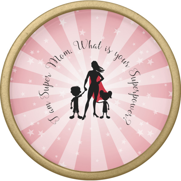 Super Mom Cabinet Knob - Gold - Front