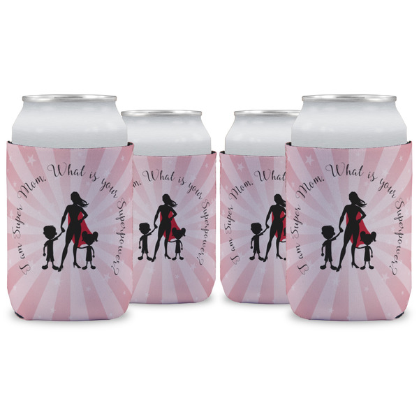 Custom Super Mom Can Cooler (12 oz) - Set of 4