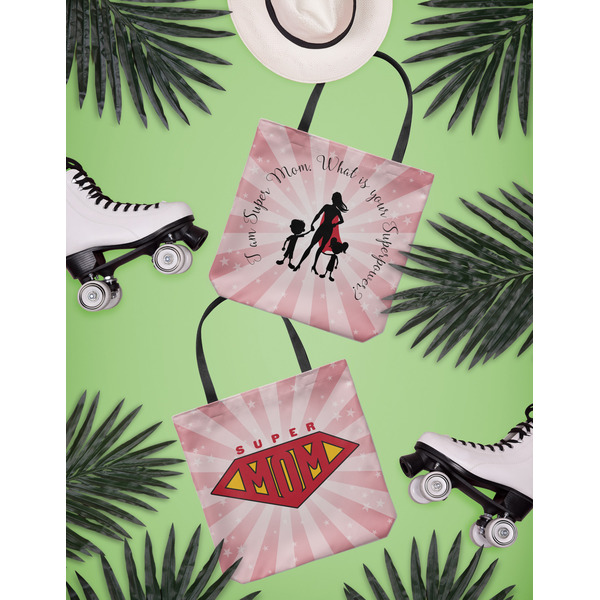 Super Mom Canvas Tote Lifestyle Front and Back