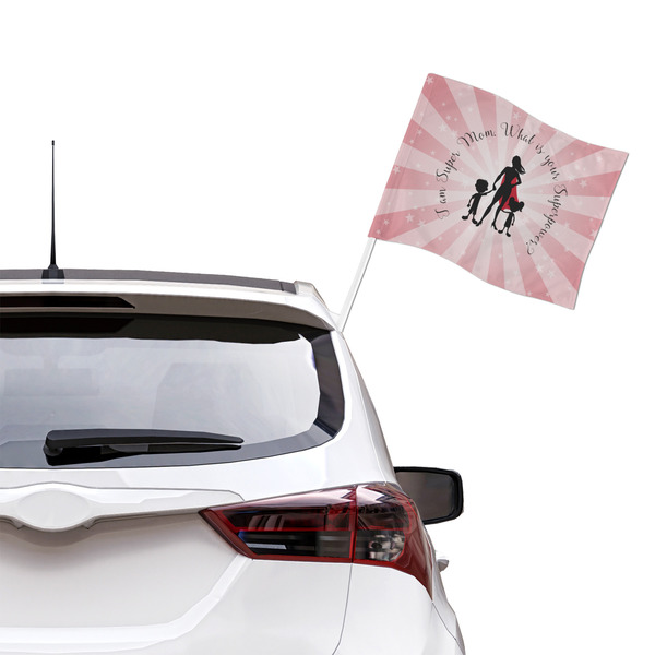 Super Mom Car Flag - Large - LIFESTYLE