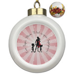 Super Mom Ceramic Ball Ornaments - Poinsettia Garland
