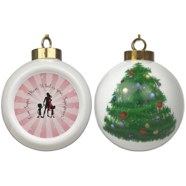 Super Mom Ceramic Christmas Ornament - X-Mas Tree (APPROVAL)