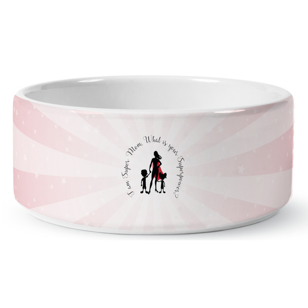 Super Mom Ceramic Dog Bowl - Medium - Front