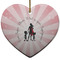 Super Mom Ceramic Flat Ornament - Heart (Front)