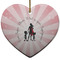 Super Mom Heart Ceramic Ornament