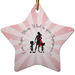 Super Mom Star Ceramic Ornament