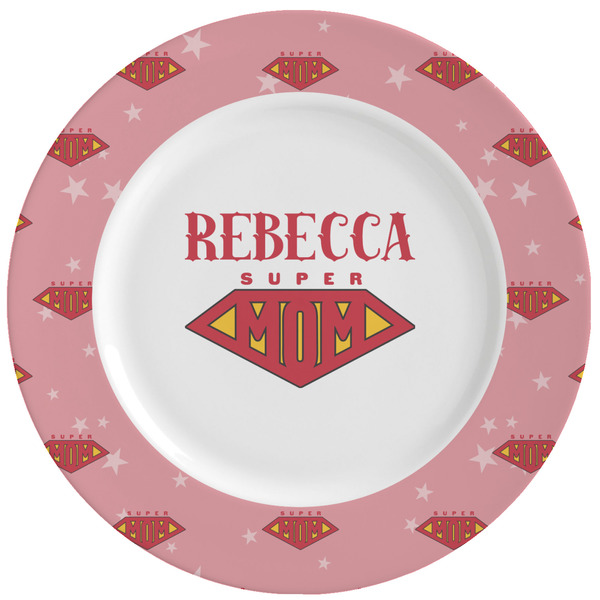 Custom Super Mom Ceramic Dinner Plates (Set of 4)