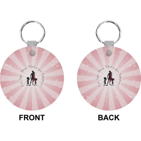 Super Mom Circle Keychain (Front + Back)