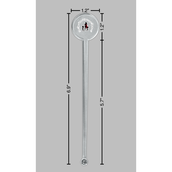 Super Mom Clear Plastic 7" Stir Stick - Round - Dimensions